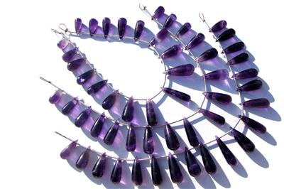 Amethyst African Smooth Long Drops (Quality A)